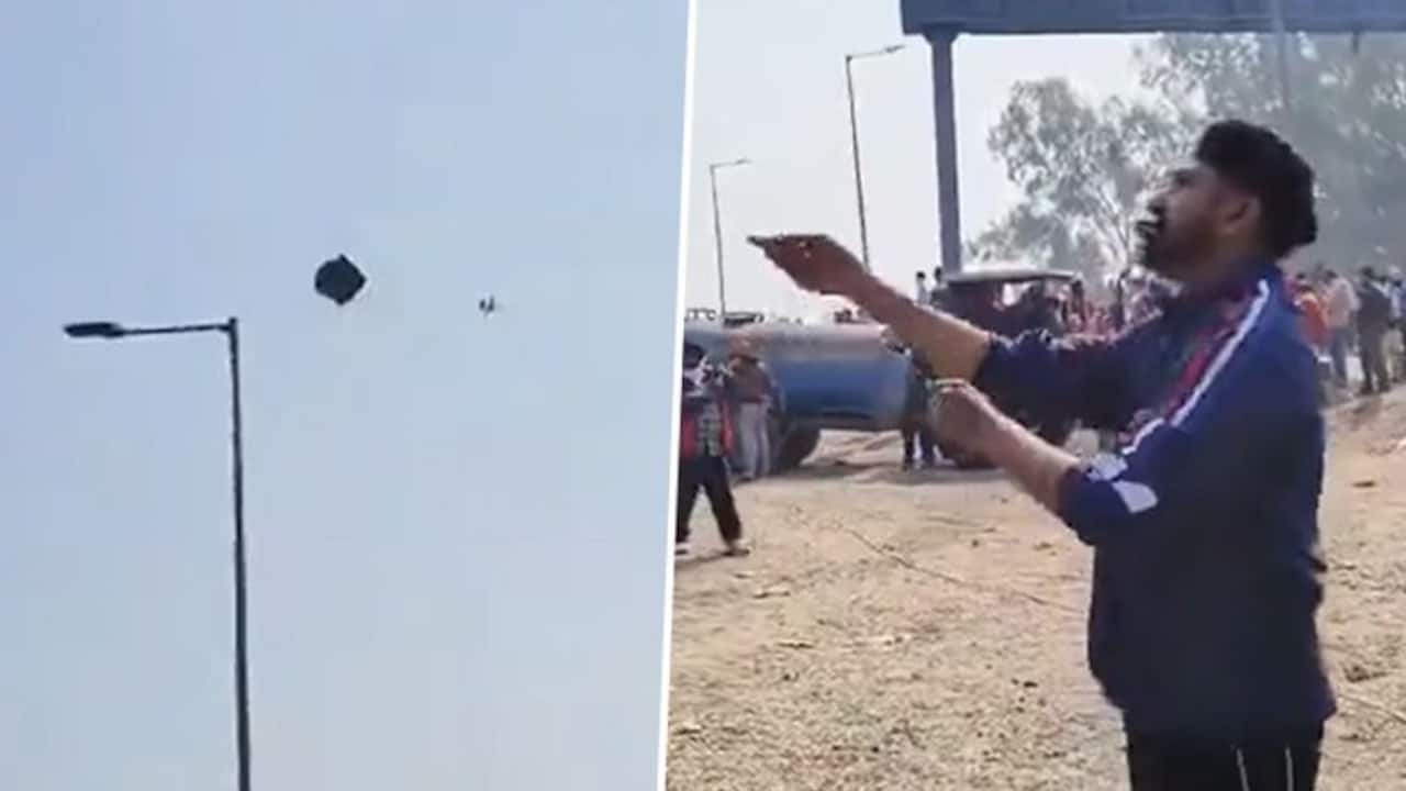 Farmers use kites to block drones used by police for dropping tear gas shells amid protest; WATCH viral video
