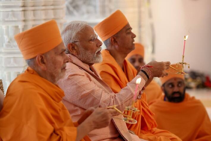 PM Modi inaugurates BAPS Mandir How a temple bloomed in Abu Dhabi desert PHOTOS gcw