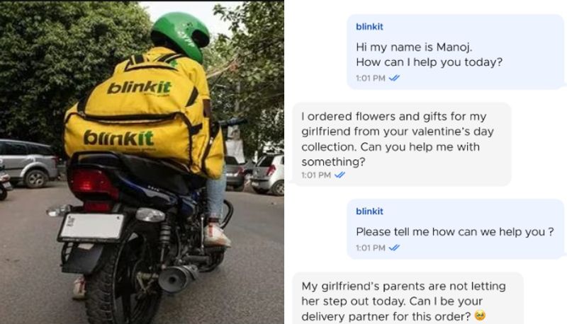 man asks blinkit to let him deliver flowers to girlfriend socialmedia reaction joy