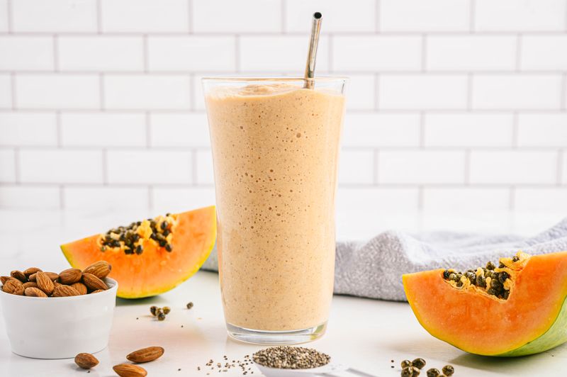 easy and tasty papaya milk shake 