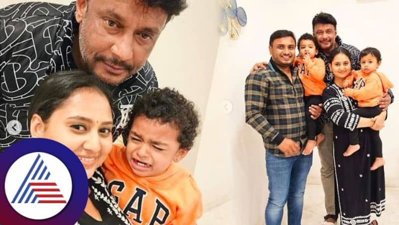 Kannada actor Darshan birthday celebration with Amulya Jagadish vcs