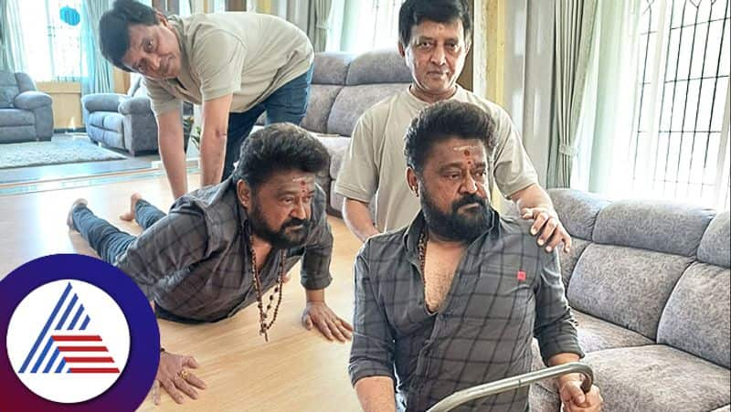 Sandalwood Actor Jaggesh taking Yoga Therapy for Back Pain shares photos Rao