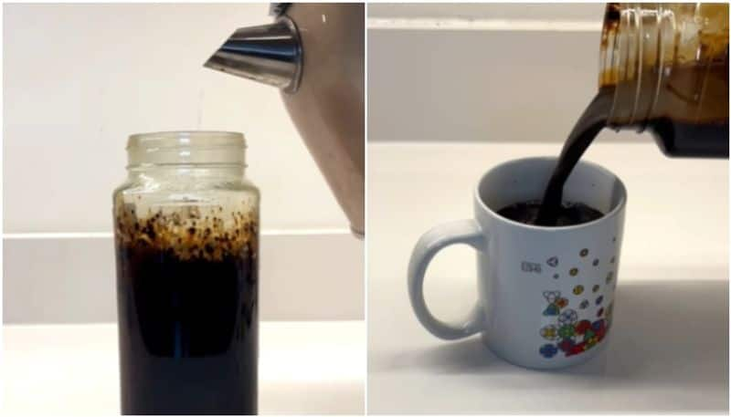 man makes strongest coffee in the world and drinks