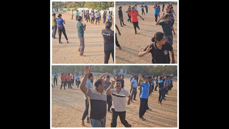 In Coimbatore, Zumba dance training was provided to de-stress the policemen vel