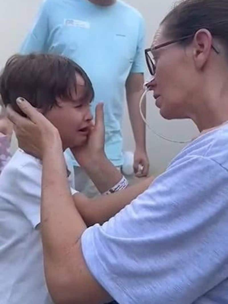 video viral of 5 year grand son crying with cancer patient grand mother zkamn