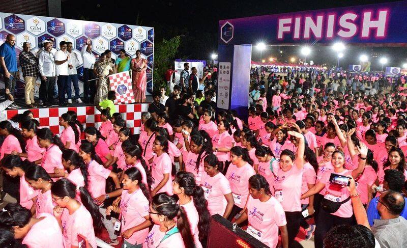 Over 5,000 participate in women's night marathon in Coimbatore sgb