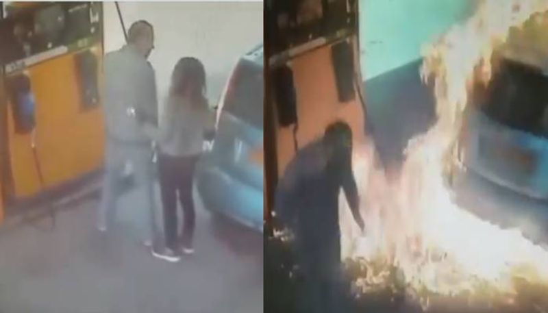 man refused cigarette woman sets car ablaze in petrol pump shocking video rlp