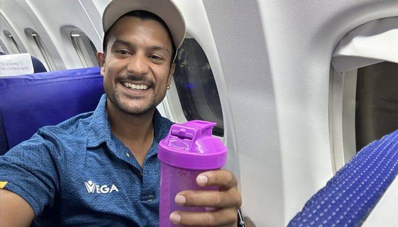 cricket 'Bilkul bhi risk nahi lene ka re babaaaaa': Mayank Agarwal's flight picture post-health scare osf