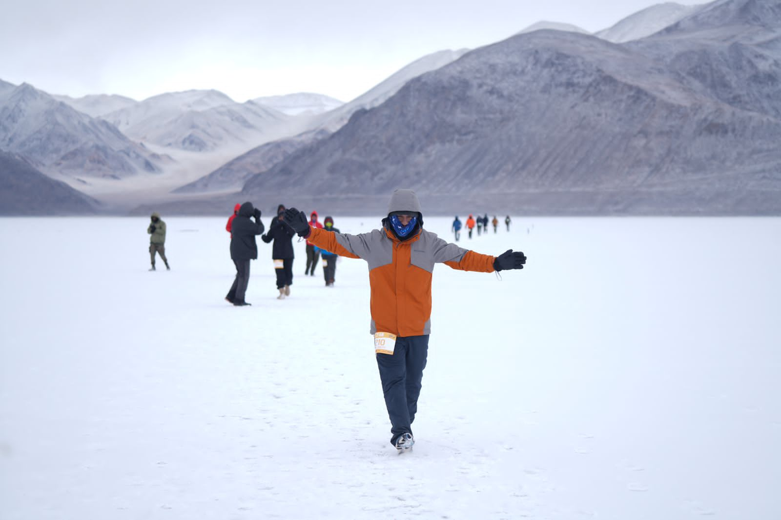 The world's highest frozen Pangong Lake Marathon was successfully held in Ladakh today rsk