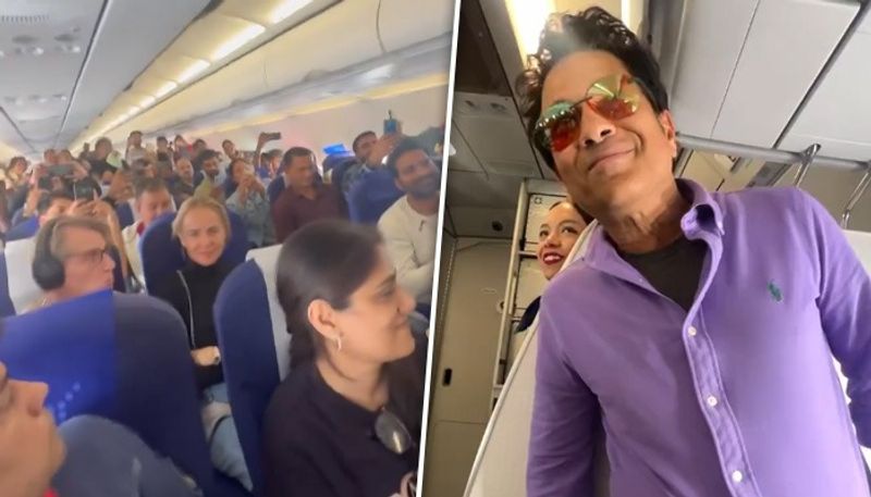 Sachin Sachin Chants Buzzing In Entire Flight As Sachin Tendulkar Travels Economy kvn