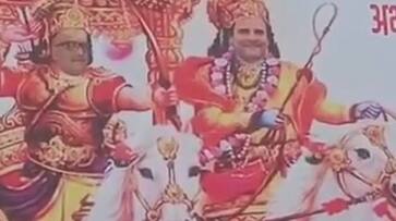 Kanpur Congress Up Posters Showing Rahul Gandhi As Lord Krishna And Ajay Rai As Arjun XSMN