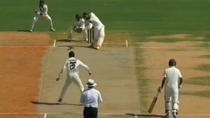 viral video of andhra batter hitting six sixes in an over in ck nayudu trophy kms