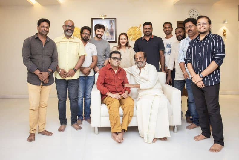 Rajinikanth celebrate Lal salaam Movie Success With Aishwarya AR Rahman and team gan