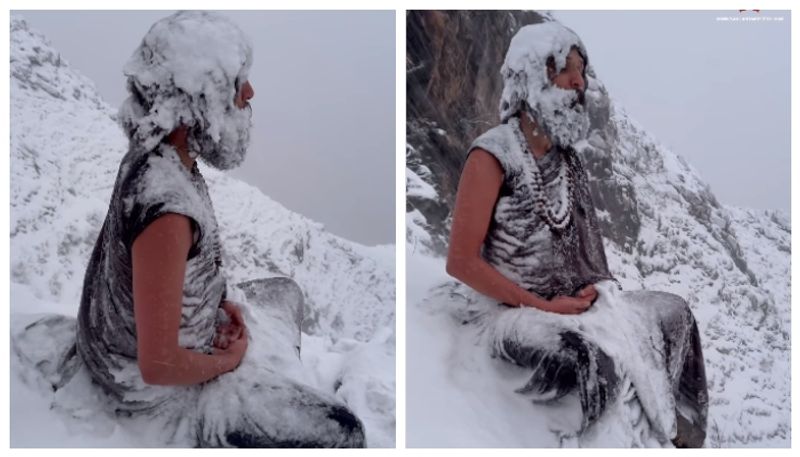 Reality in viral video of yogi meditating in freezing cold at Himachal Pradesh bkg