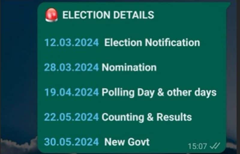 Fact Check Viral message claims 2024 General Election on 19 04 2024 and result came on 22 05 2024 here is the fact