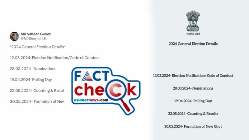 Fact Check Viral message claims 2024 General Election on 19 04 2024 and result came on 22 05 2024 here is the fact