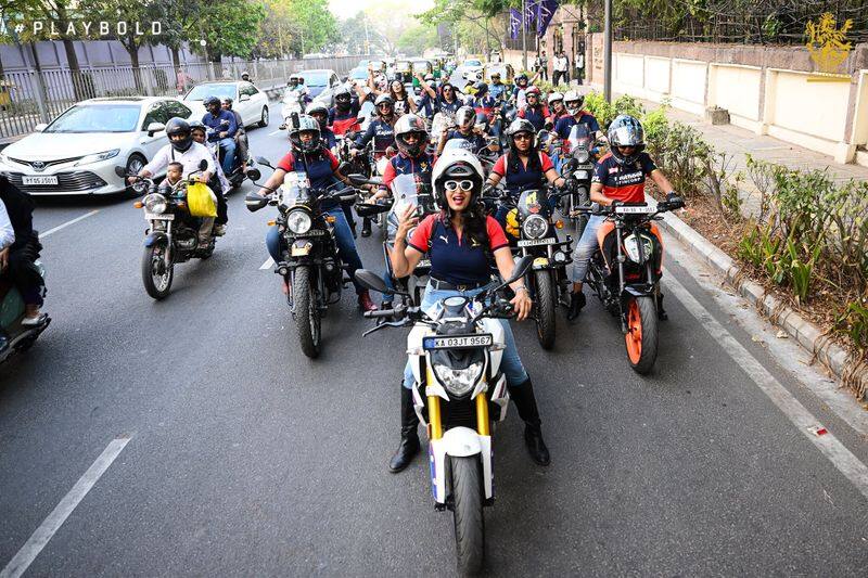 A video of a large number of women marching together on a Royal Enfiled bike in Bengaluru in support of the RCB in WPL 2024 is going viral rsk