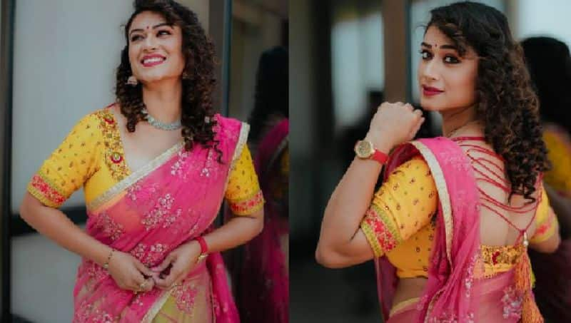 Actress Tanisha Kuppanda in Traditonal look, fans comment about Varthur santhosh Vin