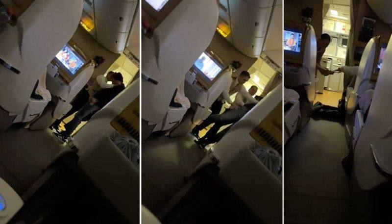 Viral Video: Emirates crew uses Taekwondo & flexicuffs to subdue drunk passenger on Dubai-Islamabad flight snt