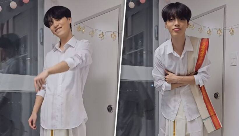 South Korean influencer impresses with dhoti, kurta in viral video, internet lauds him as 'Indian' (WATCH)
