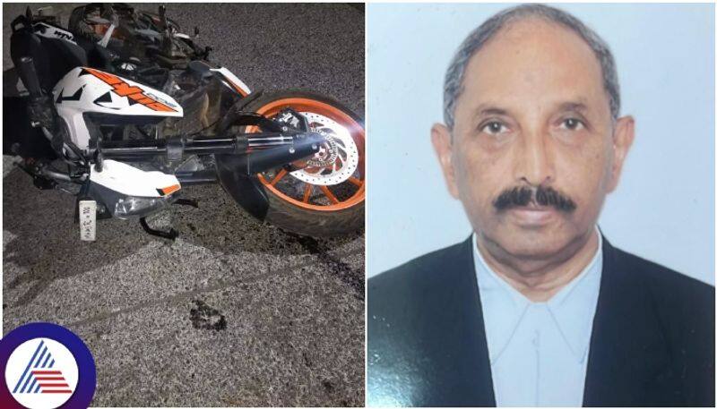 Shivamogga senior lawyer died in Bengaluru bike Accident at Gandhi Bazar sat