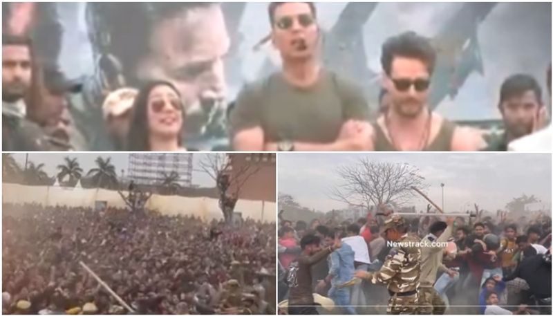 Bade Miyan Chote Miyan Akshay Tiger Event Chappals Thrown  Lathi Charge vvk