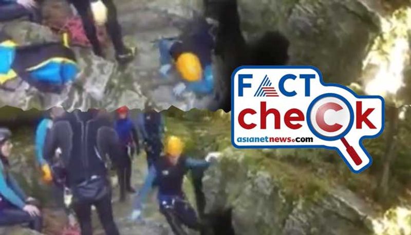 Fact Check Viral videos shows a man falls into a deep hole like Guna Cave here is the fact