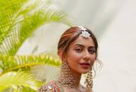 rakul preet singh mehendi lehenga photos details in hindi bridal lehenga designs kxa 