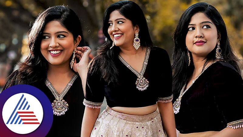 Serial Actress Meghana Shankarappa in Cream and black dress, Fans prase her smile Vin