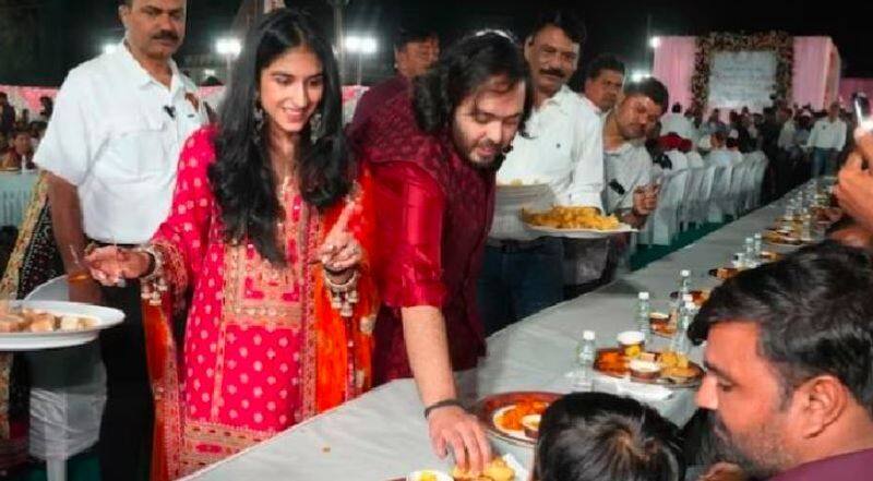 Anant Ambani-Radhika Merchants pre wedding, Mukesh Ambani family serve food to 51000 villagers during Anna Seva Vin