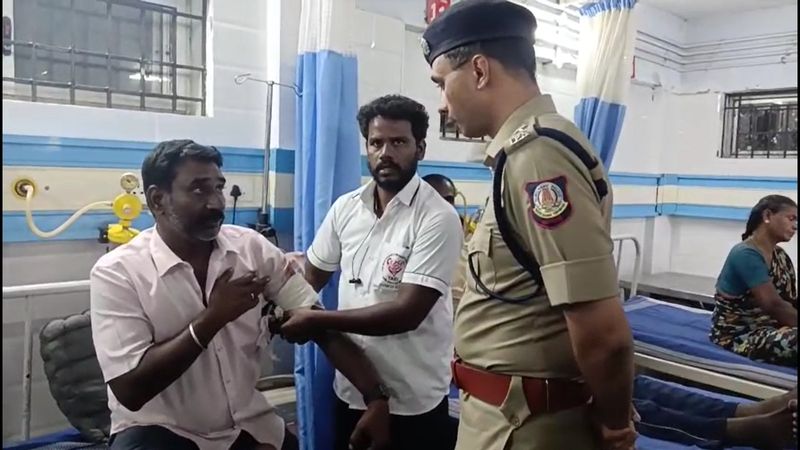 The police shot and caught a man who tried to flee after attacking the police in Villupuram vel