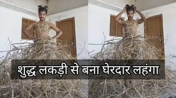 man wearing  lehenga made of tree branch video goes viral zkamn