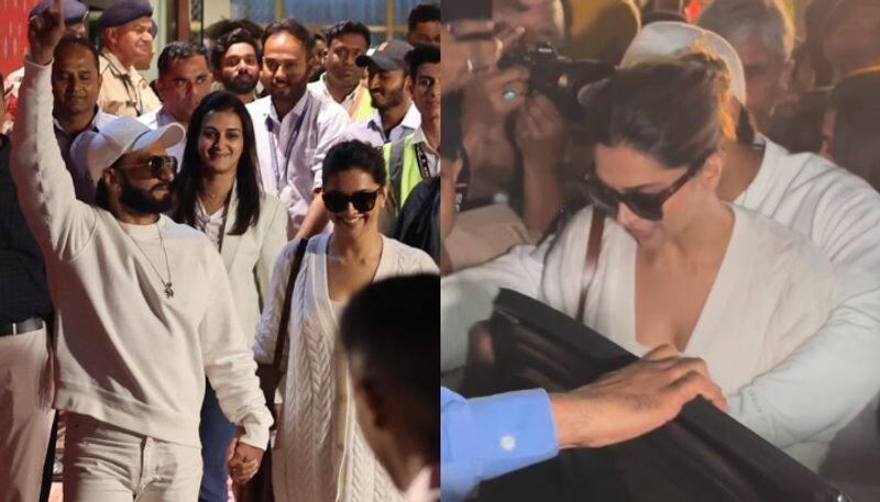 WATCH: Ranveer Singh protects pregnant wife Deepika Padukone from crowd, celebrates good news with paps RKK