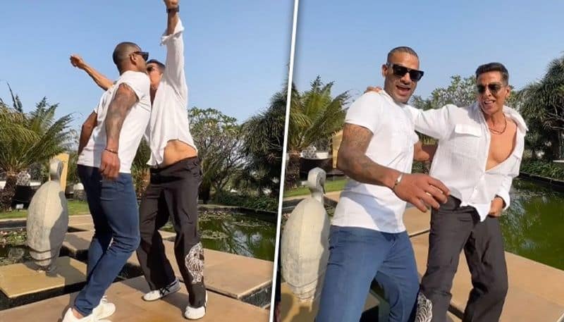 cricket Shikhar Dhawan joins actor Akshay Kumar on Mast Malang Jhoom dance challenge (WATCH) osf