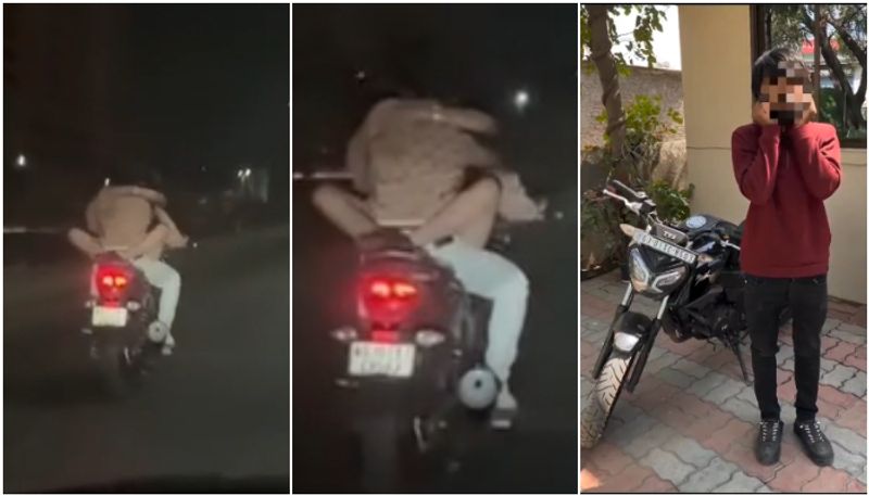 romantic ride video viral police took bike in custody man detained SSM