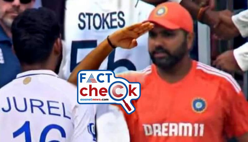 Rohit Sharma gave salute to Dhruv Jurel after Indian won series against England photo is fake jje