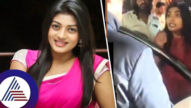 actress Sowmya Janu who attacked the traffic police finally apologized about wrong route suc