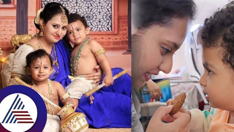 2nd birthday celebration for the twin children of actress Amulya  plane journey for the first time suc