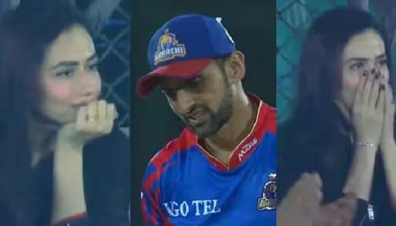 Sana Javed Disappointed As Shoaib Malik Falters In PSL 2024 Encounter Against Quetta Gladiators video goes viral kvn