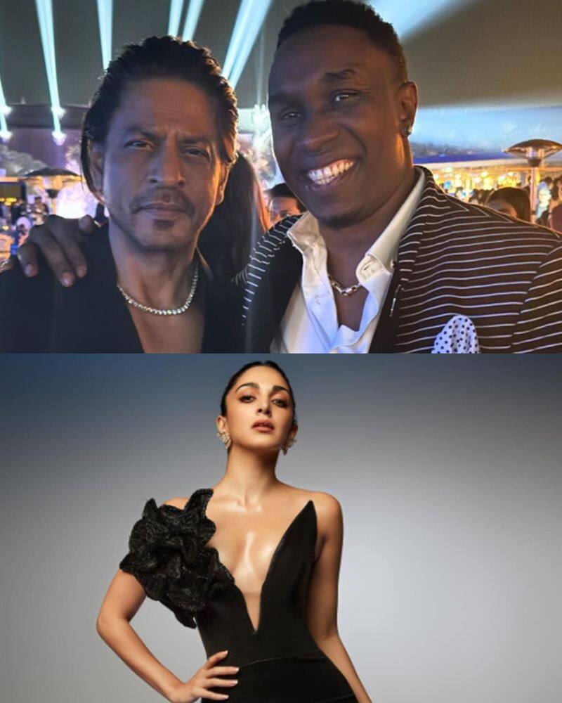 Ambani Bash: Shah Rukh Khan poses with DJ Bravo, Alia-Kiara don gowns RKK