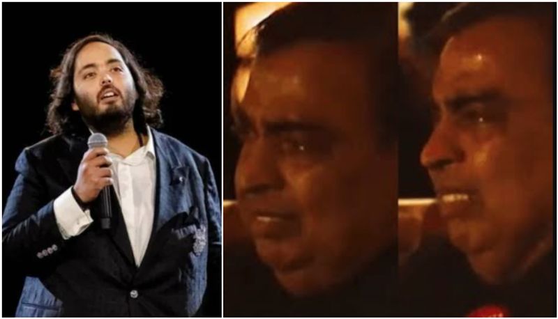 mukesh ambani gets emotional during anant ambani's speech joy