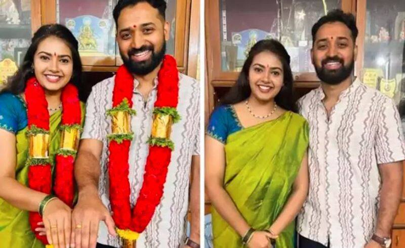 Ginirama Serial Actress Nayana Nagaraj simple engagement in home, Photos Viral Vin