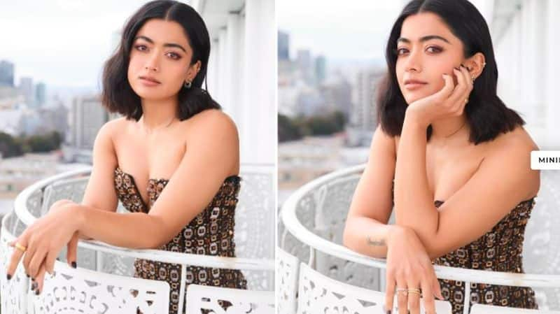 Actress Rashmika Manadanna in Japan award show, Stunning Hot look in Black outfit Vin