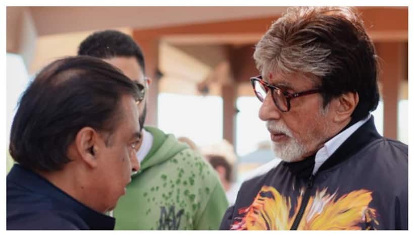 Mukesh Ambani greets Amitabh Bachchan as he reaches Jamnagar with family [PHOTO]