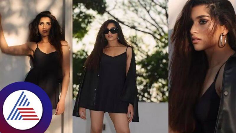 Actress Malashree Daughter Aradhanaa Ram Hot Look In Black Dress See Pics gvd