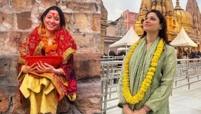 Tamannaah Bhatia seeks blessings at Kashi Vishwanath temple, shares pictures