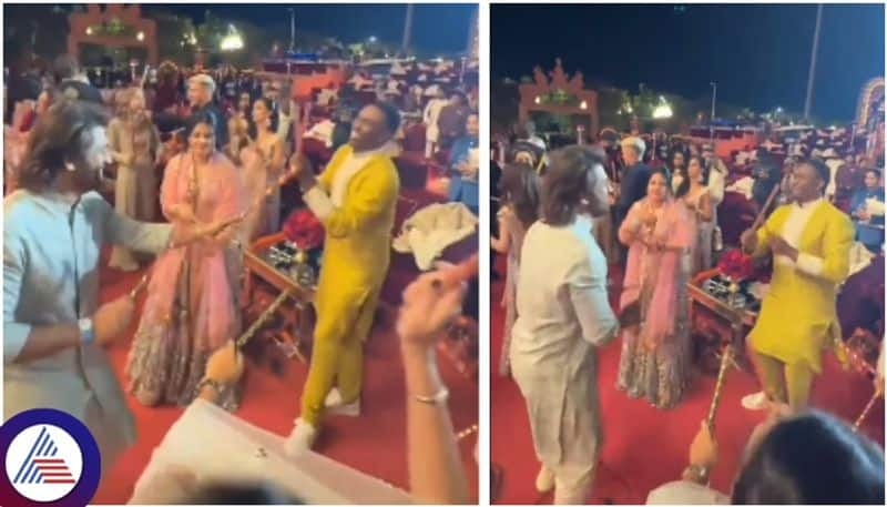 Chennai Super Kings team MS Dhoni and Dwayne bravo steps in Anant Ambani pre wedding program sat