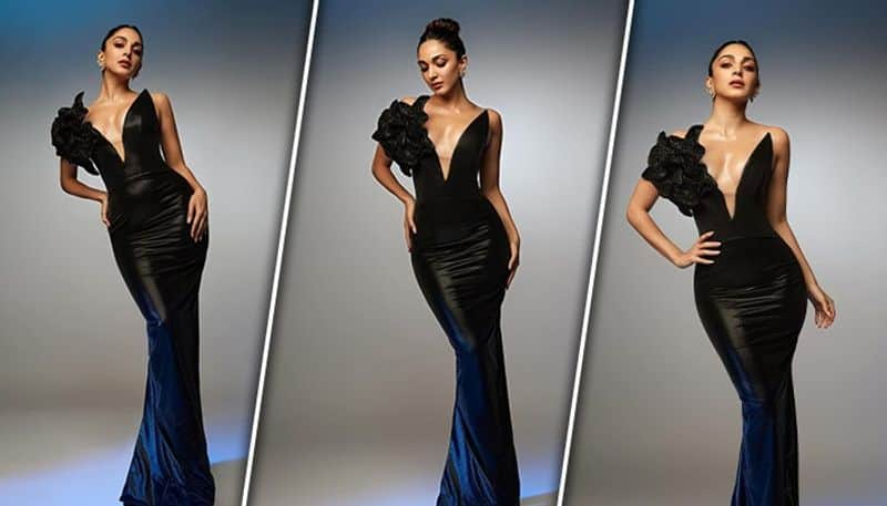 HOT pictures: Kiara Advani slays in black gown that comes with huge rose, deep V neckline RKK