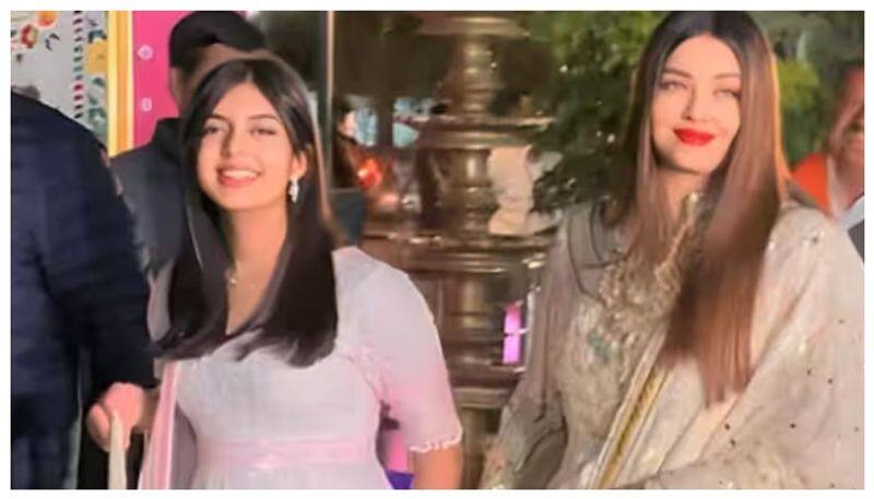 Aaradhya in new  hairstyle at Anant Ambani wedding nbn