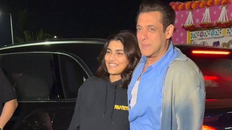 Salman Khan hugs Alizeh Agnihotri at Jamnagar airport